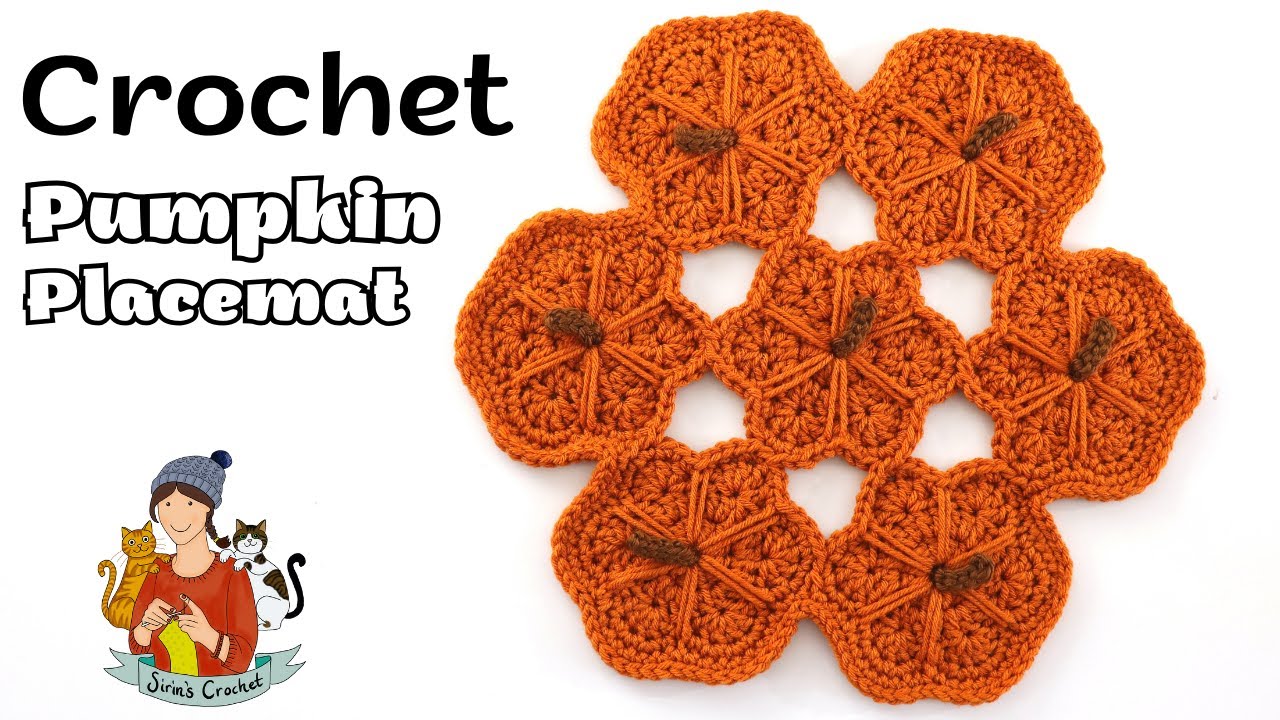 Crochet Pumpkin Placemat Doily Fall Decor