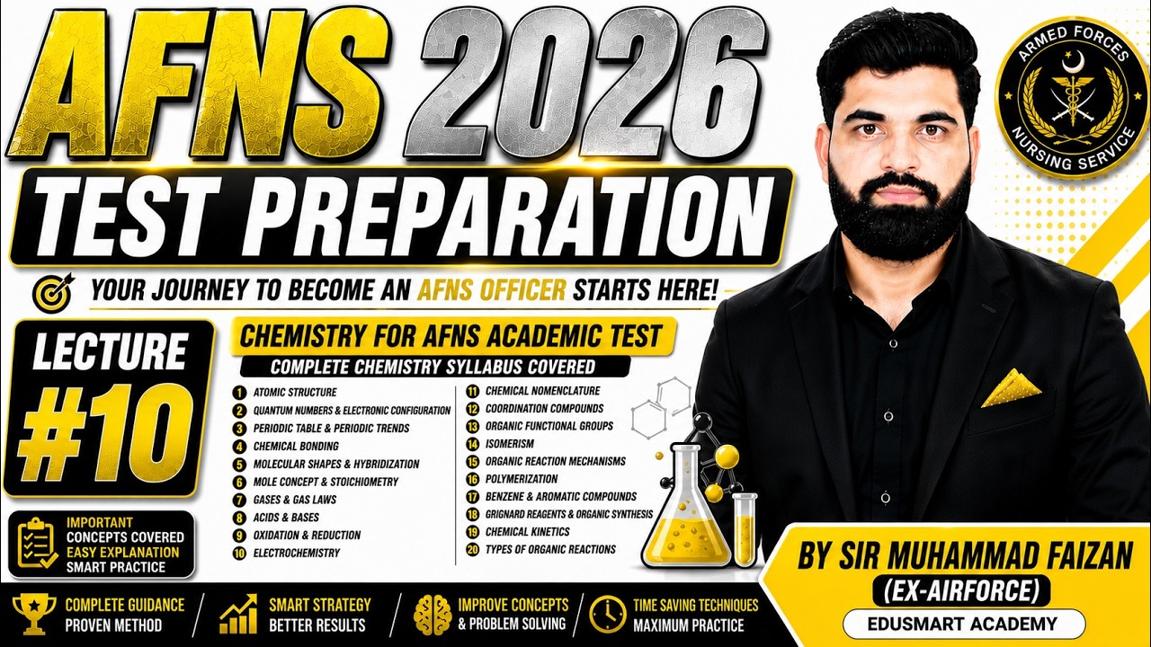 AFNS 2026 Test Preparation Lec#10 | AFNS Academic Test Chemistry Syllabus & Mcqs