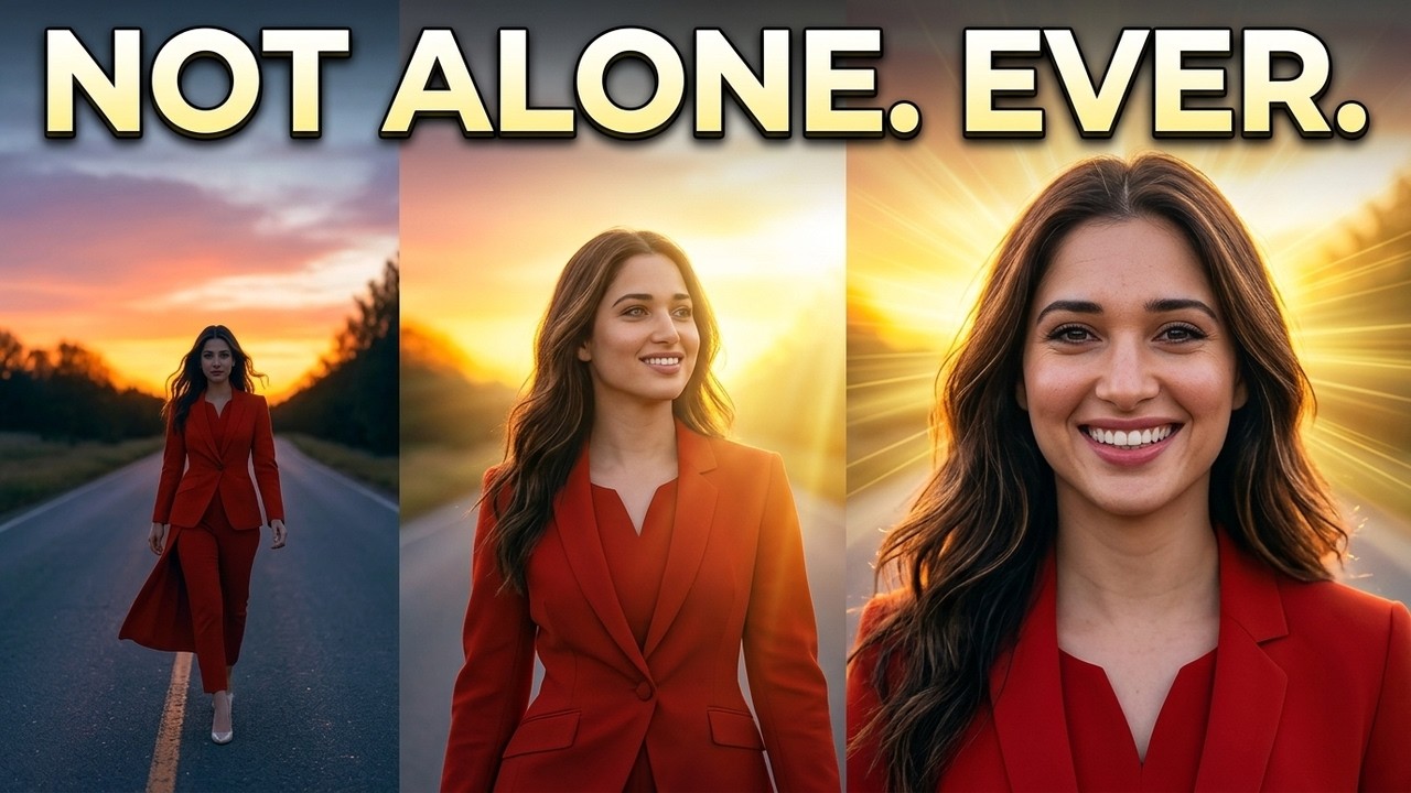 Sunset Moment: She Realizes That She is Not Alone