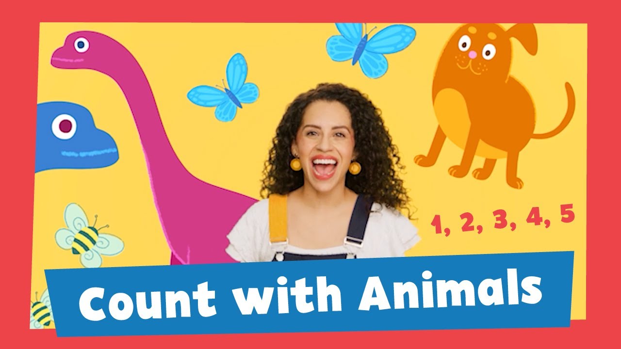 🦖 COUNTING ANIMALS Song for Kids - Learn Numbers 1&ndash;5