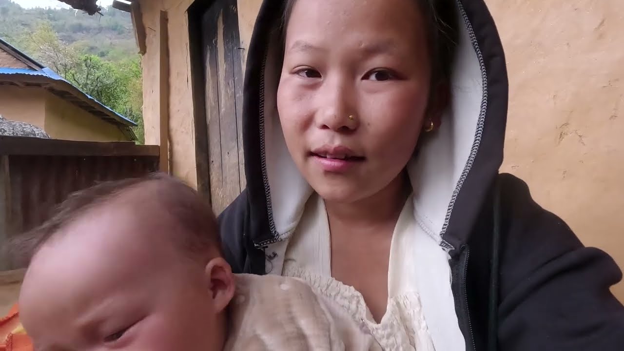 adhiraj & anita in Anita's maternal house || village life in Nepal ||@Manjitamrnati