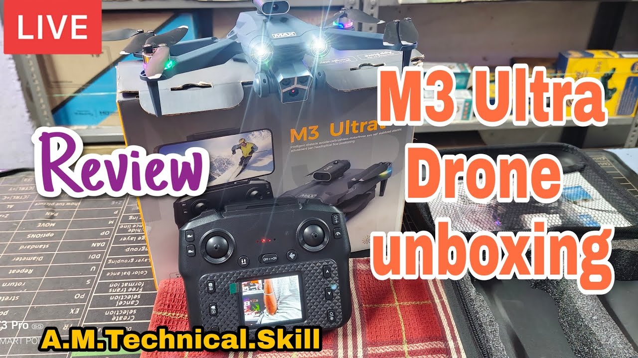 M3 ultra/ Max Drone unboxing and Review 🔥😍 price 3k+ #dronecamera  #m3maxdrone #m3ultradrone 