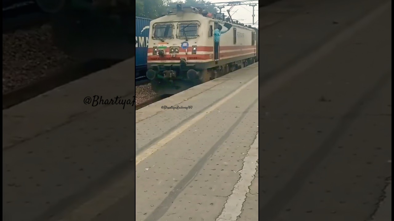 GZB WAP-5 Weird😍Shrill Horn #railway #railway #train  #indianrailways #wap5 #shorts #viral #trend