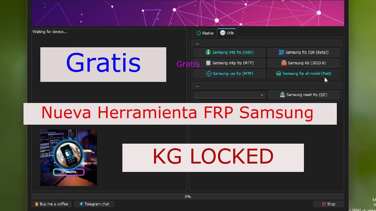 Nueva Herramienta Samsung FRP Tool KG Locked Gratis /2025