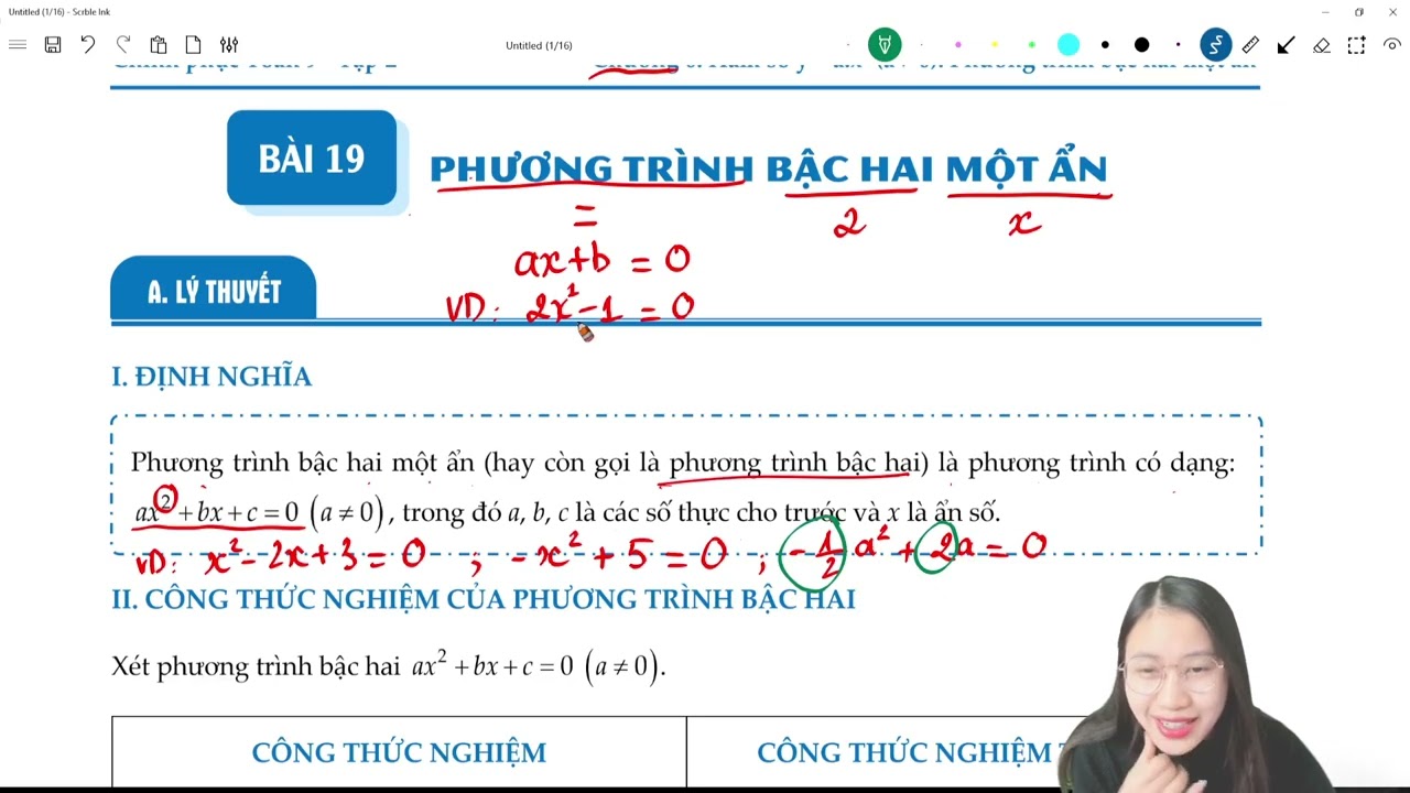 [2K11 HỌC TOÁN 9] CHƯƠNG 6 - BÀI 19: PHƯƠNG TRÌNH BẬC HAI MỘT ẨN