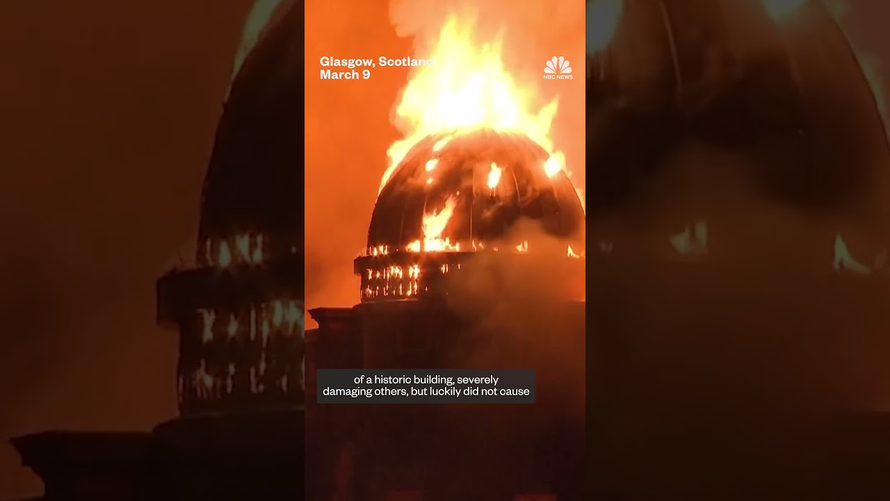 Glasgow train station closed after fire engulfs nearby building
