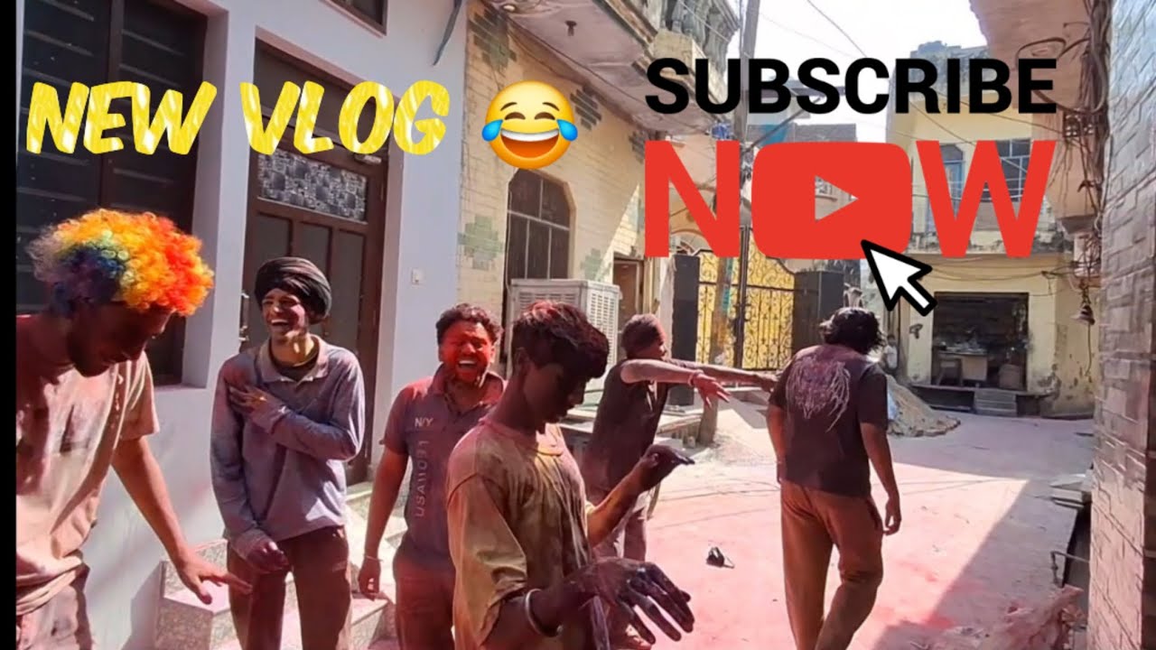 DAY 28 of daily vlogs 😂 || Holi vlog || aj kita pura enjoy 😂😂||