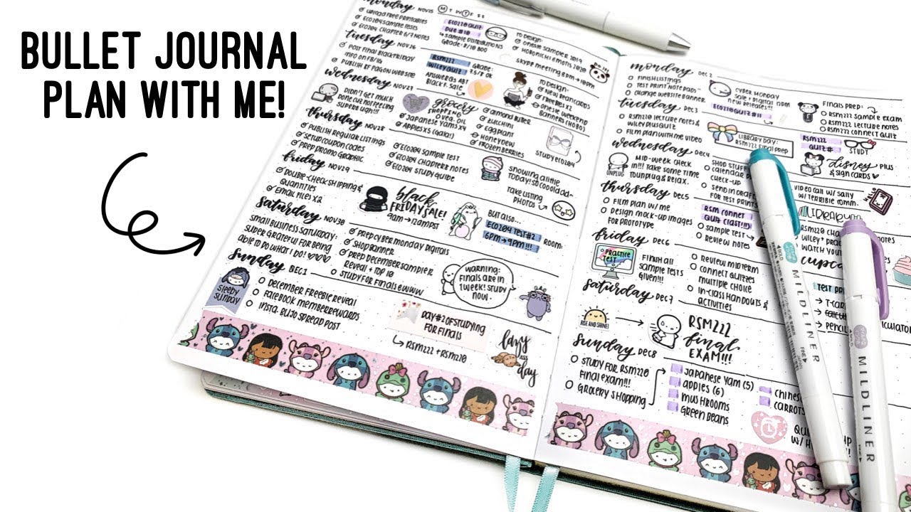 Bullet Journal Weekly Setup - Busy School & Work Week! | Archer & Olive