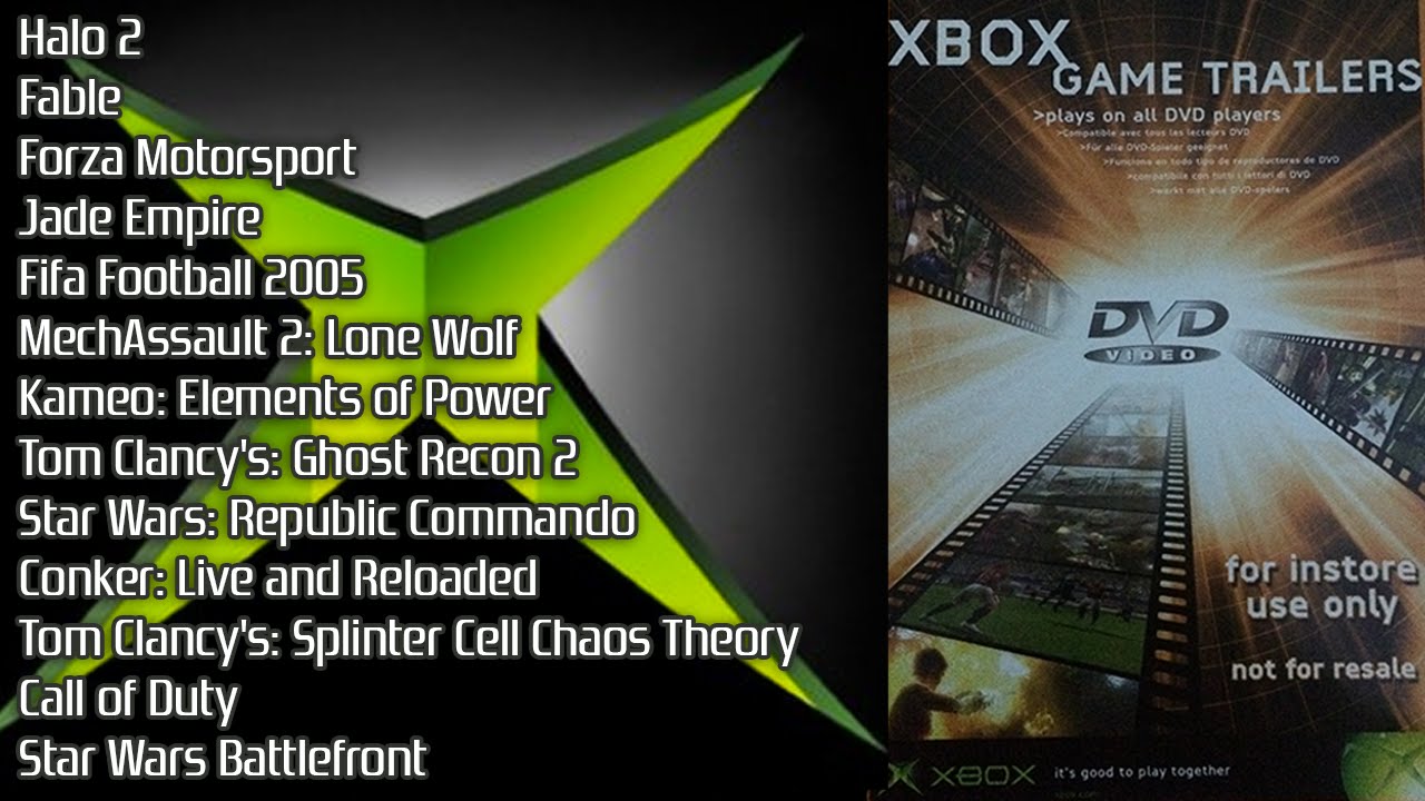 Original Xbox Game Trailers DVD
