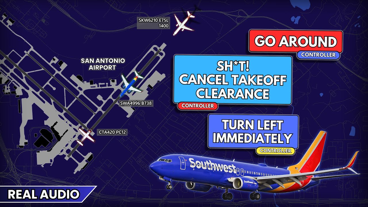 Controller saves 2 airplanes. Runway incursion at San Antonio Airport. Real ATC