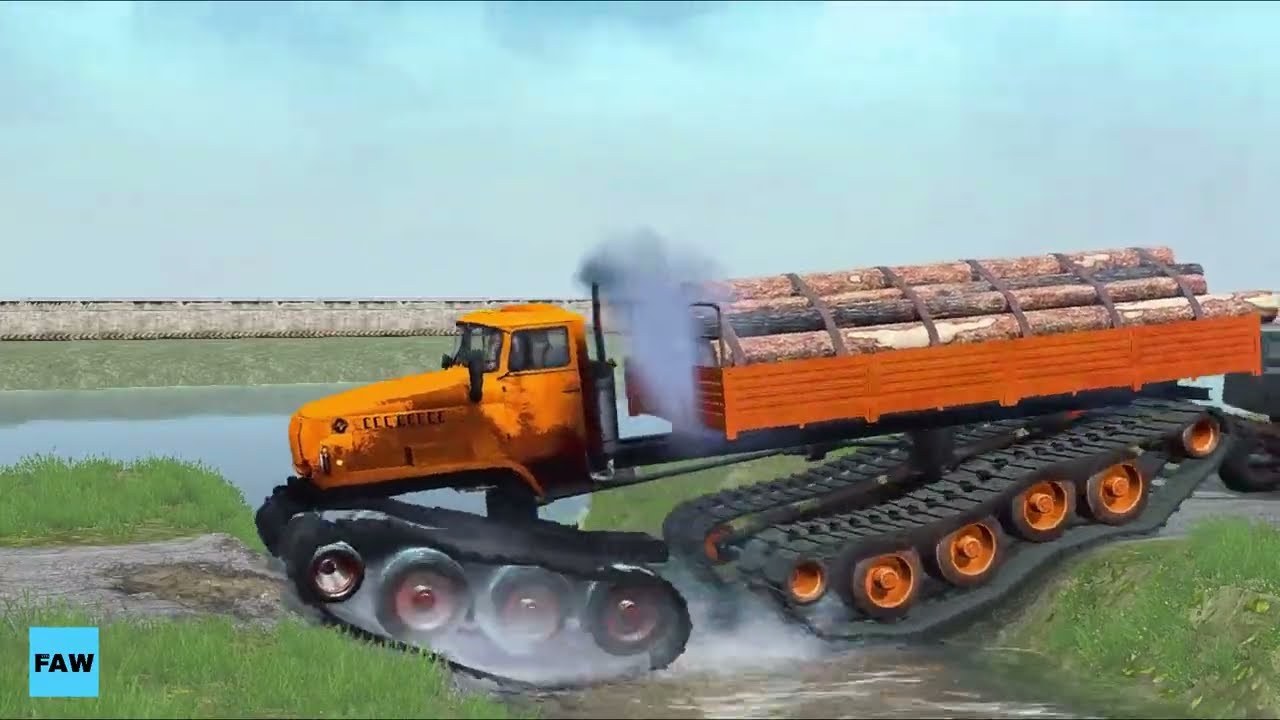 Spintires : mudrunner driver skills , mod truck ,brocken road, truck dance part-5
