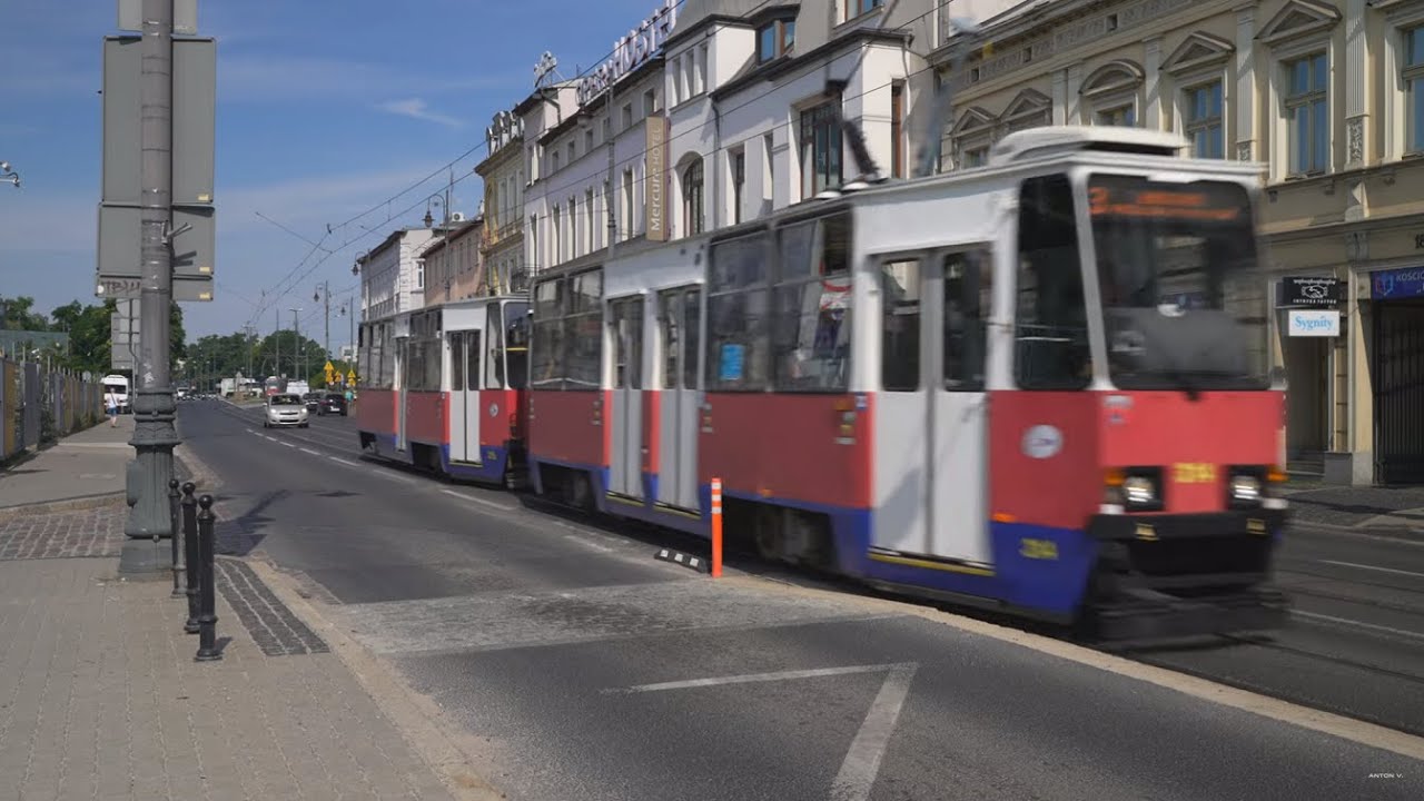 Poland, Bydgoszcz, tram 3 ride from Most Teatralny to Most Kazimierza Wielkiego