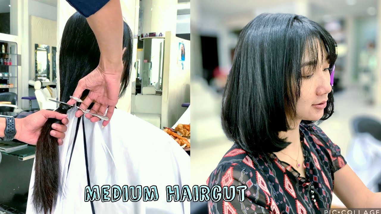 MEDIUM HAIRCUT | Hair transformation | Girl haircut | POTONG RAMBUT MEDIUM | Update 2022 | Asmr |DIY