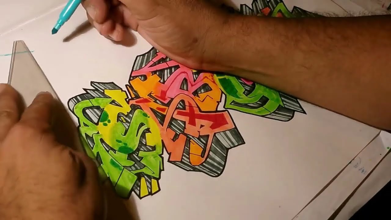 HOW TO DRAW WILDSTYLE GRAFFITI LETTERS TECHNIQUES DRAWING SABOUA NAME