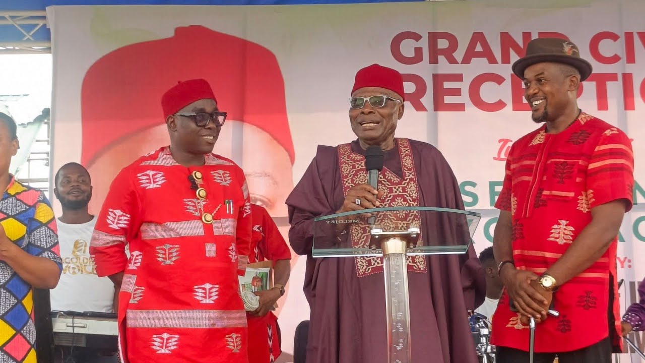 Sen Adolphus Wabara Speaking at the Ukwa East Grand Cvic Reception, Held in Honor of Gov Alex Otti