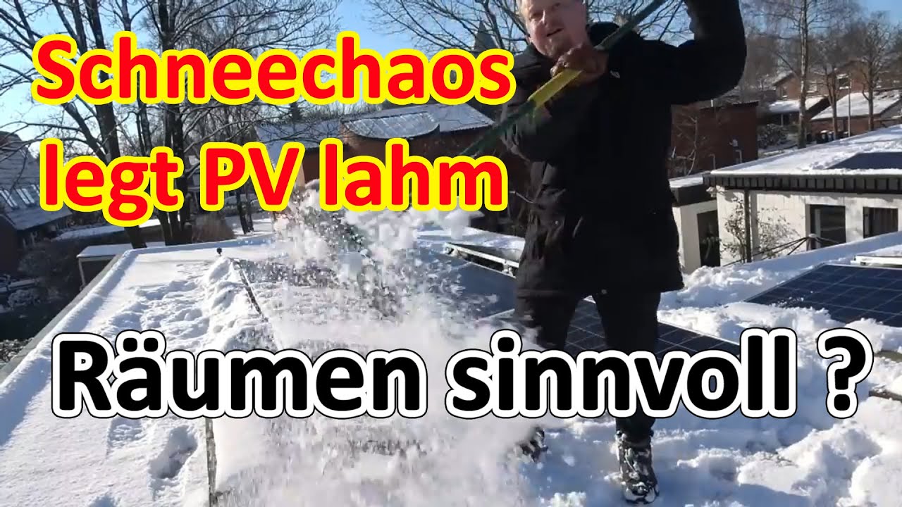 Photovoltaik vom Schnee befreien - wieviele Module müssen frei sein, um Strom zu produzieren?
