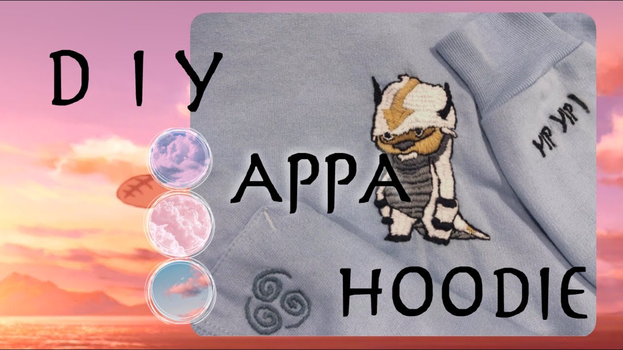 ⛅️a gift: embroidered standing appa hoodie (avatar: the last airbender edition)