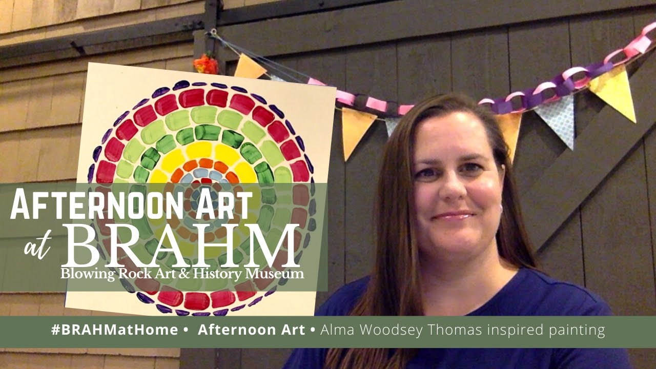 Alma Woodsey Thomas inspired circle painting for Afternoon Art with Ms. Jennifer at BRAHM