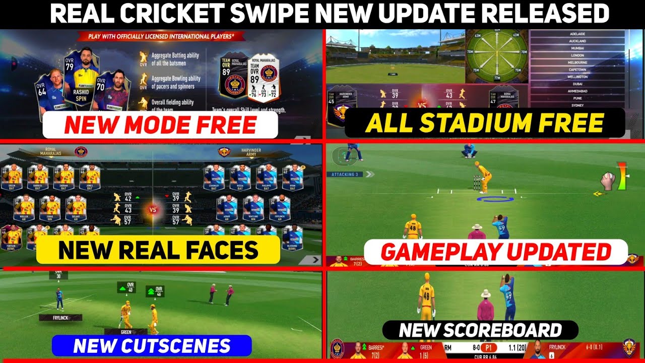 Real Cricket Swipe New Update Released | New Mode & Gameplay | Rc Swipe New Update Gameplay Review