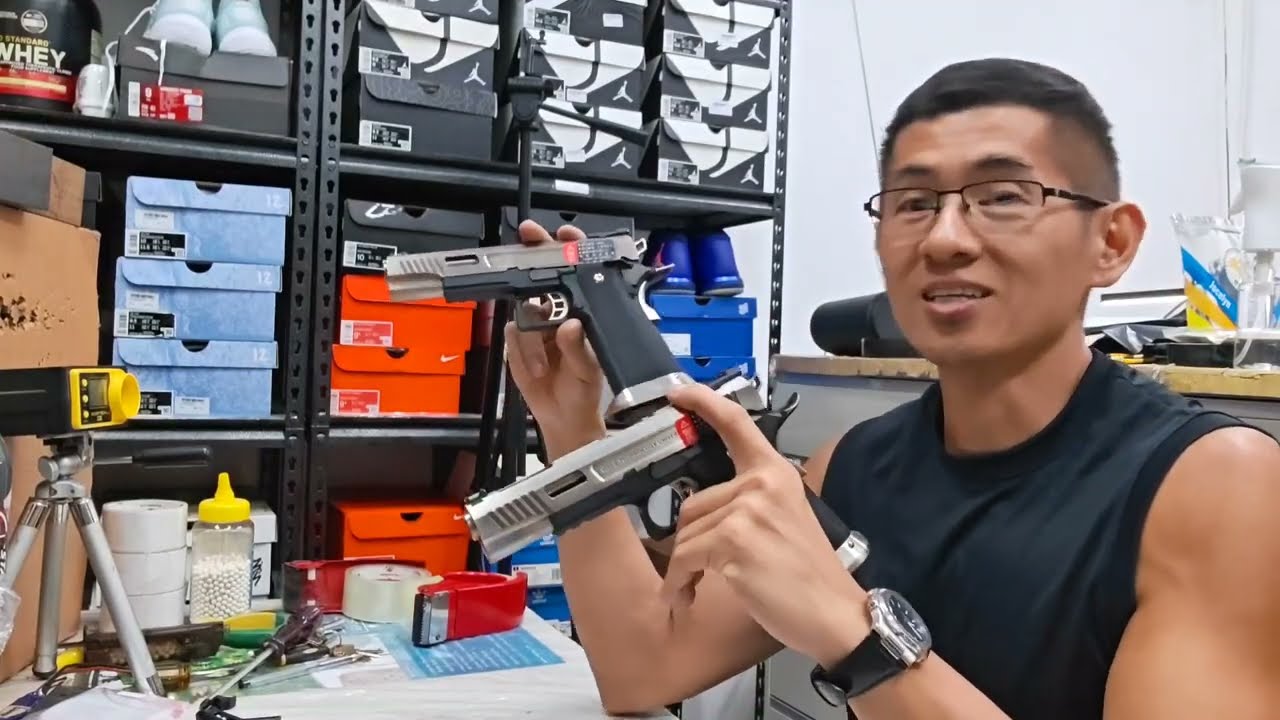 Testing the 2 units WE Hicapa T-Rex Airsoft Gas Blowback Pistol for Sir Marlon