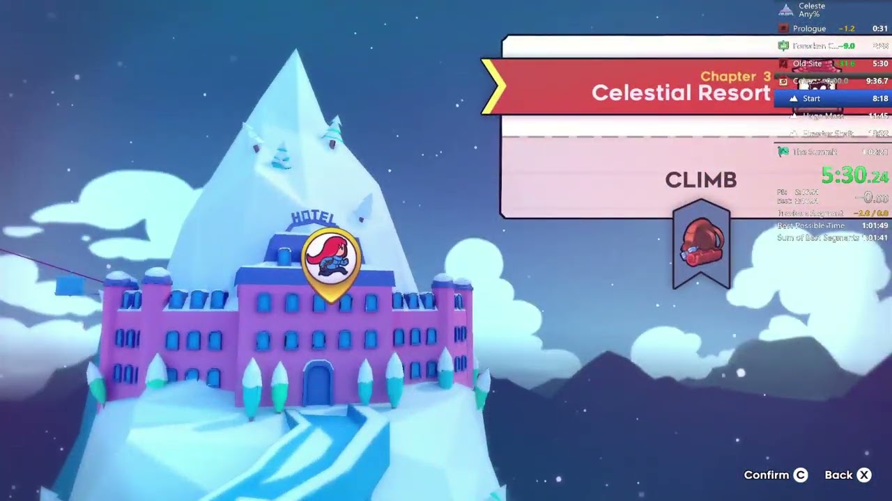 Celeste Any% Speedrun (0:59:06:132)
