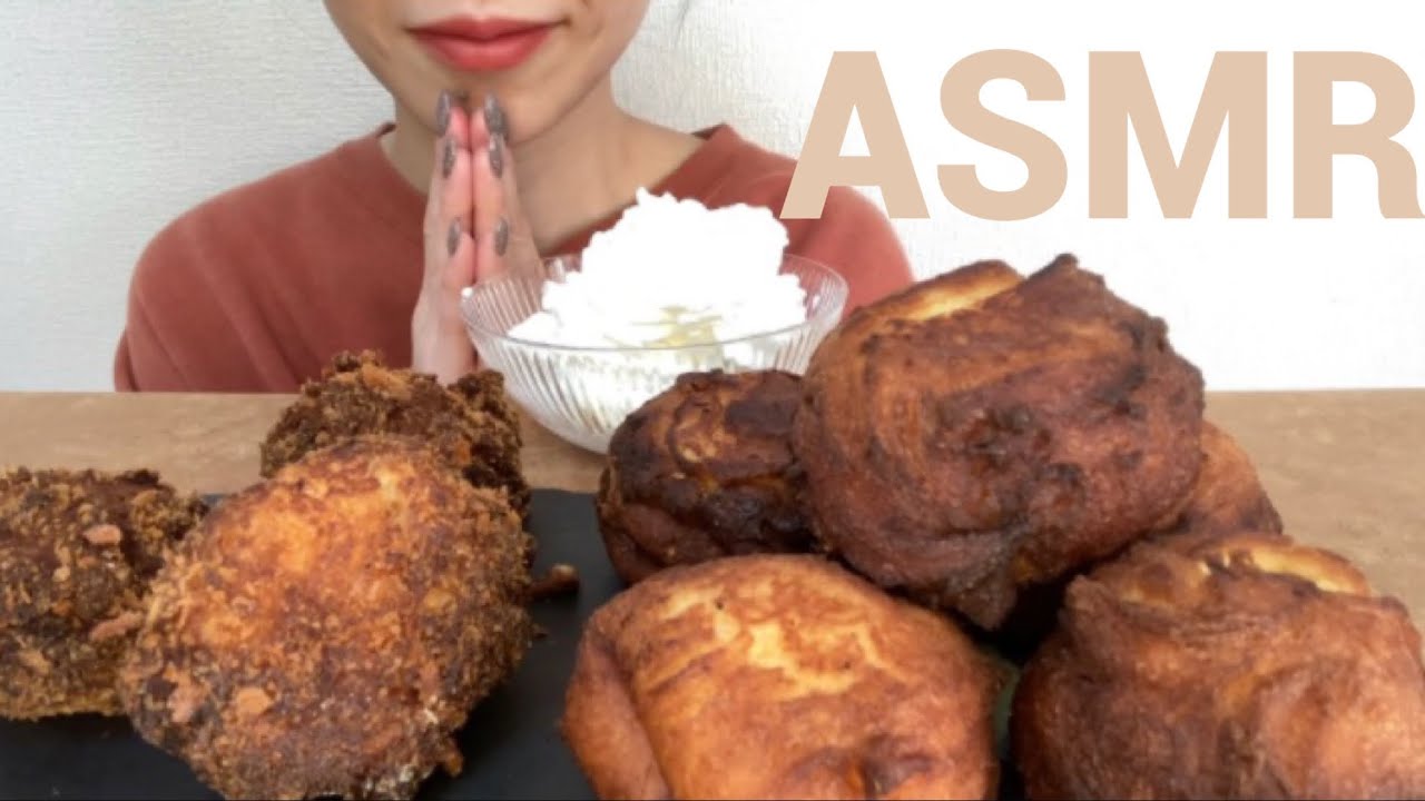 【ASMR/咀嚼音】揚げバターを食べる【Eating Sounds】