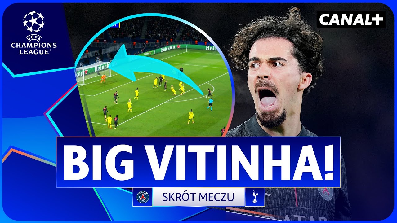 NIE MRUGAJCIE! 8 GOLI, HAT-TRICK VITINHI, CZERWONA KARTKA! PSG - TOTTENHAM, SKRÓT MECZU