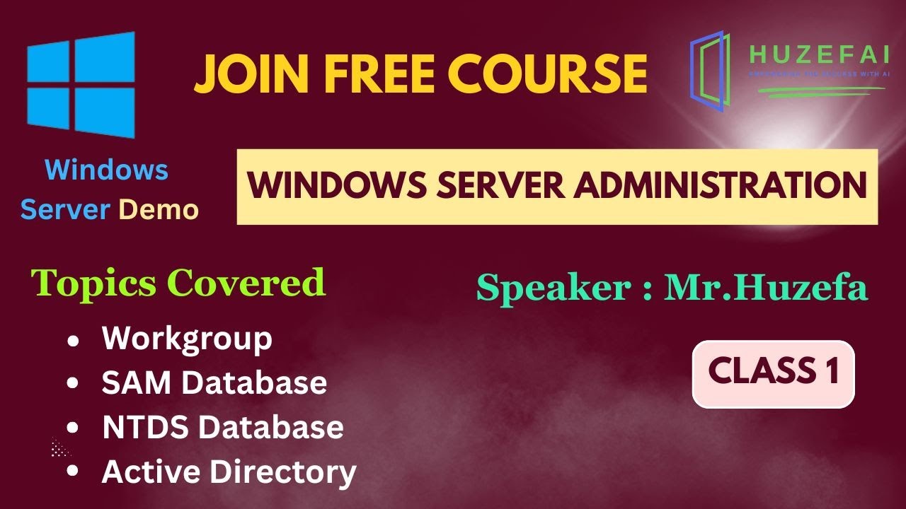 #Introduction to Active Directory | Huzefa | Windows Server