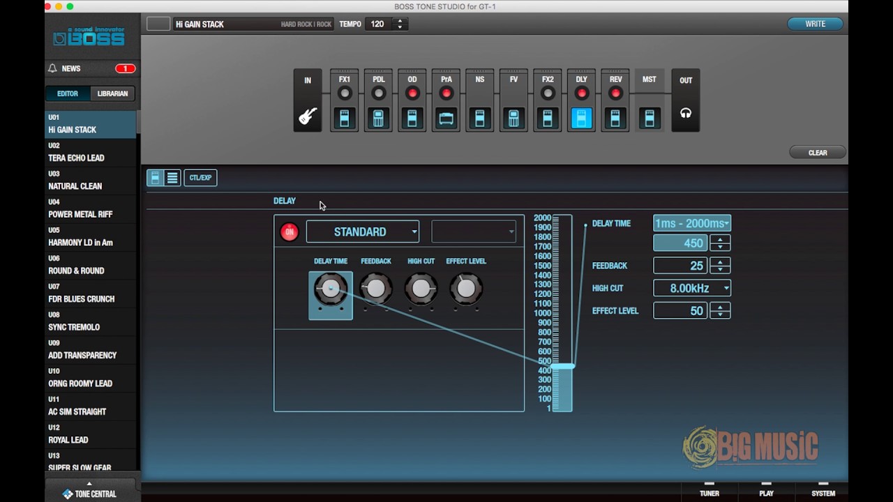 Boss GT-1 Guitar Effects Processor: How To Use Tone Central
