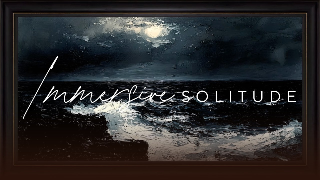 Moonlit Ocean Waves: Dark Seascape 4K Framed TV Art Screensaver