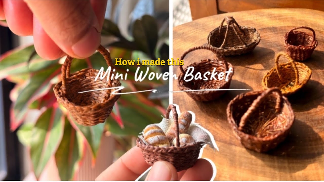 How I Made a Tiny Hand-Woven Basket 🧺 | DIY Mini Basket Weaving