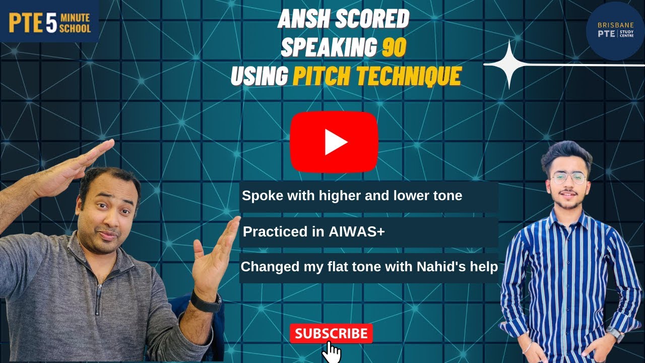 PTE Academic Success- Ansh scored Speaking 90 using Pitch technique