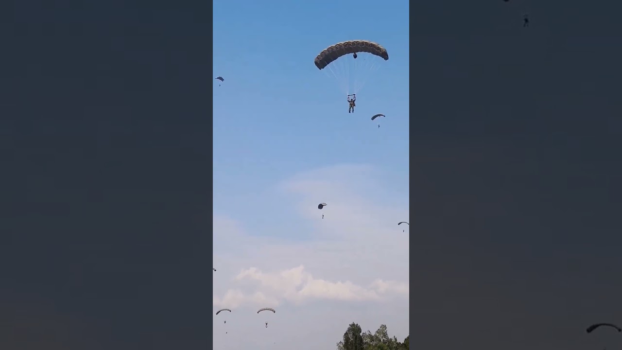 Parachute jumping!  So exhilarating! 🤩 #Adrenaline #Skydiving #Jump #Thrill