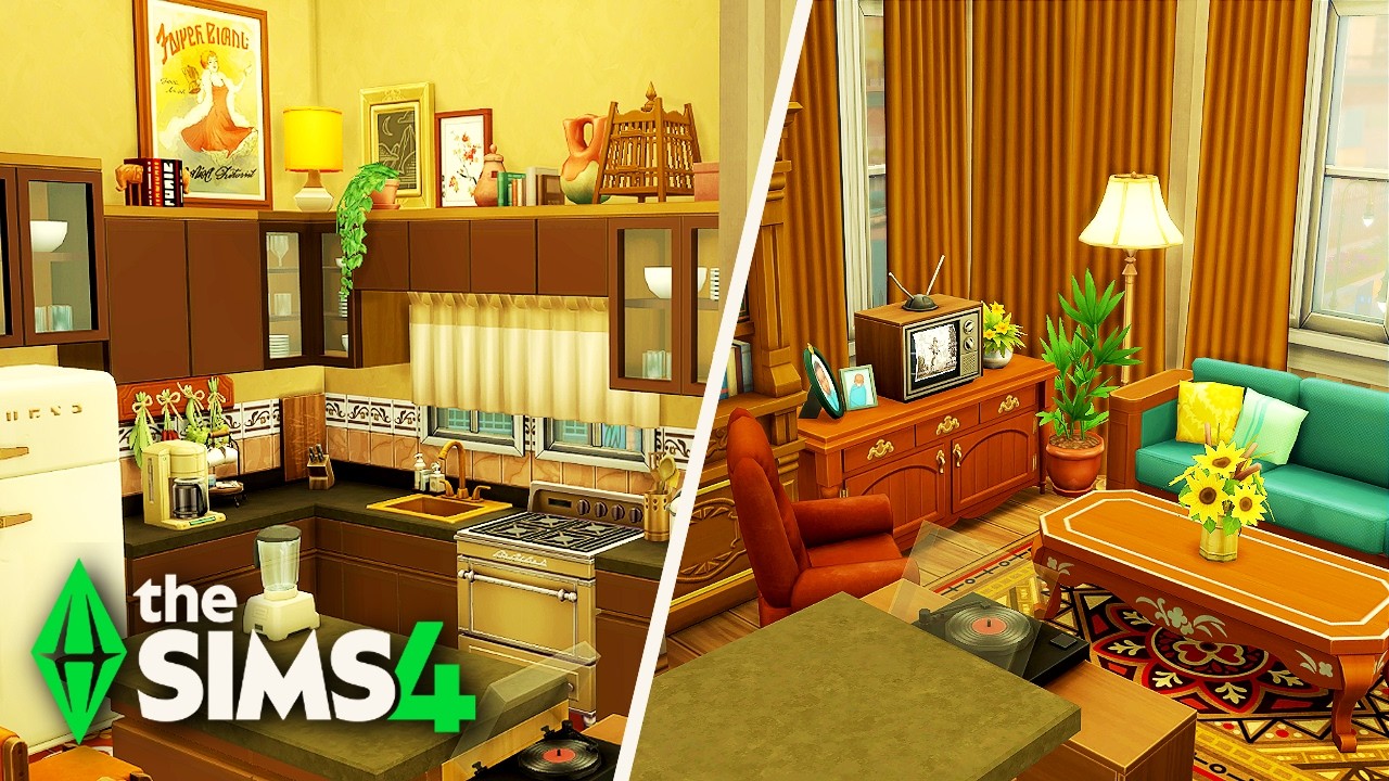 building a warm and cozy family apartment in the Sims 4