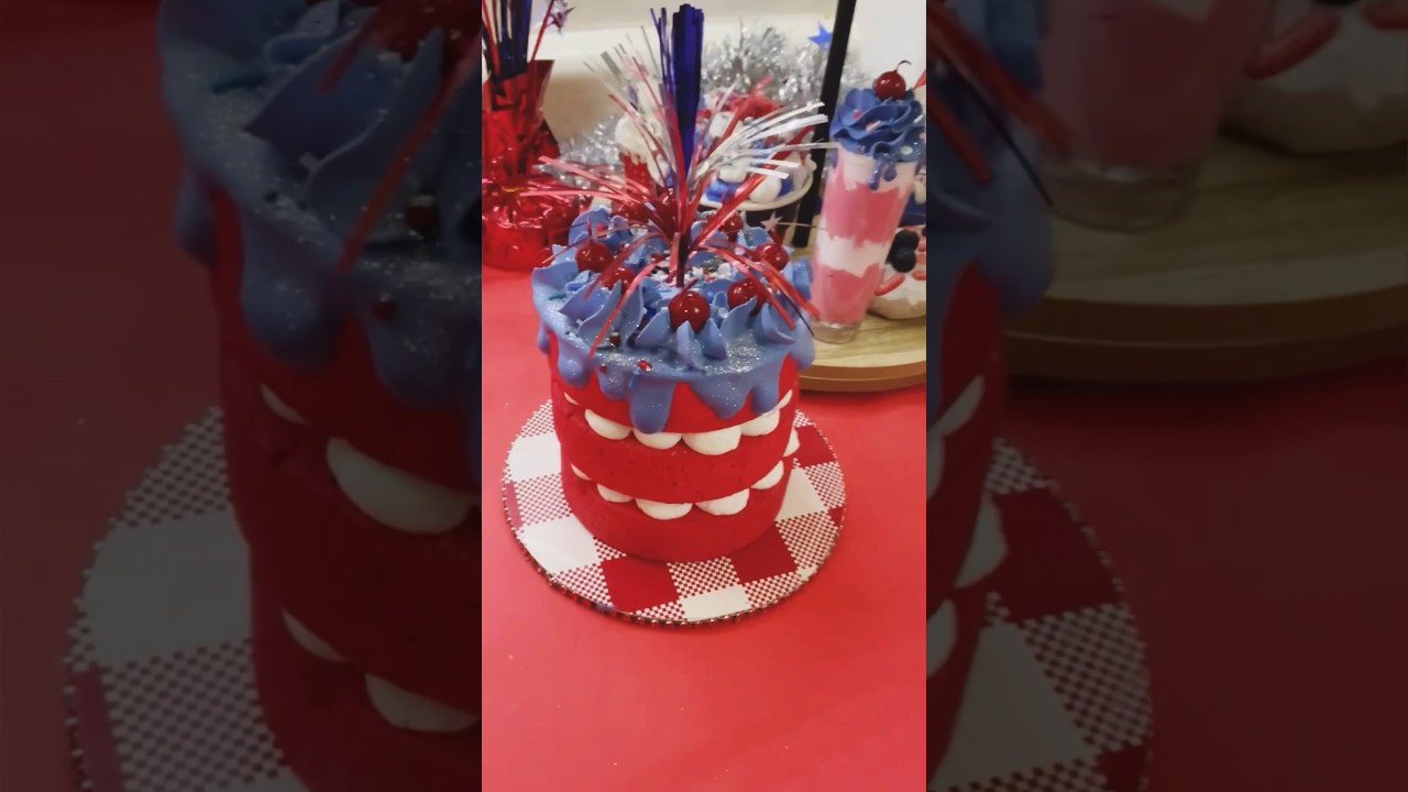 Let&rsquo;s Fake Bake a mini tiered patriotic cake! #fakebake #Patriotic #peepthisyall