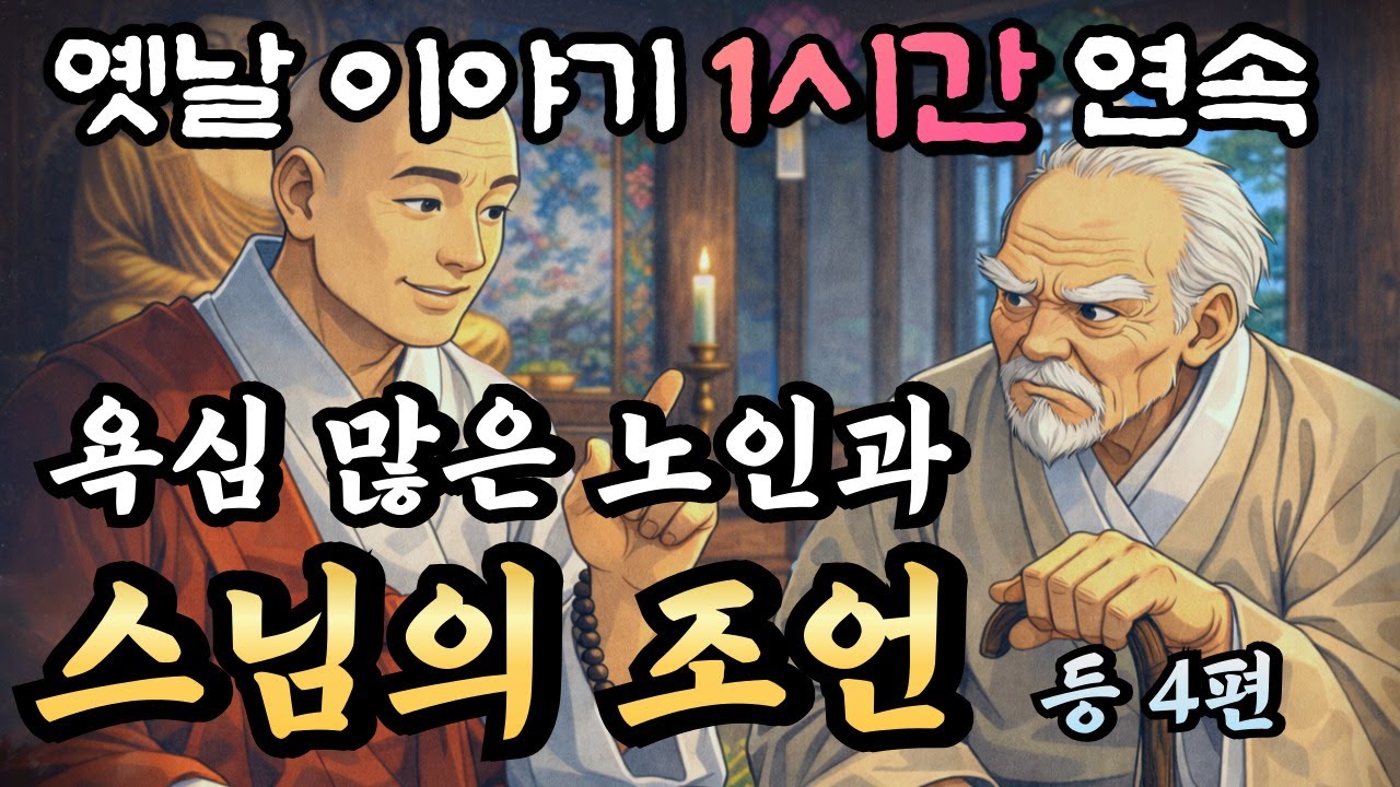 🌛영생을 원하는 노인과 스님의 조언 등 4편/중간광고없음,옛날이야기,설화,민담,오디오북,책읽어주는 남자,잘 때 듣는