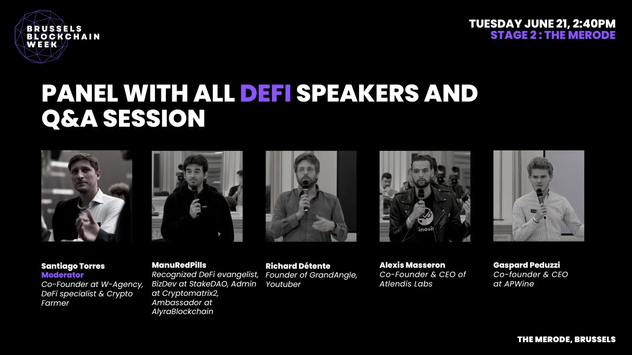 Panel DeFi - BBW 2022 - ManuRedPills, Richard D&eacute;tente, Alexis Masseron, Gaspard Peduzzi