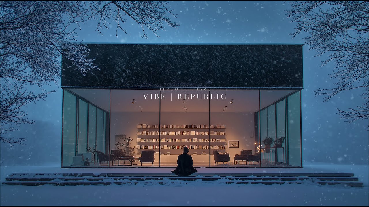 snowy library, nowhere to be — tranquil jazz for studying
