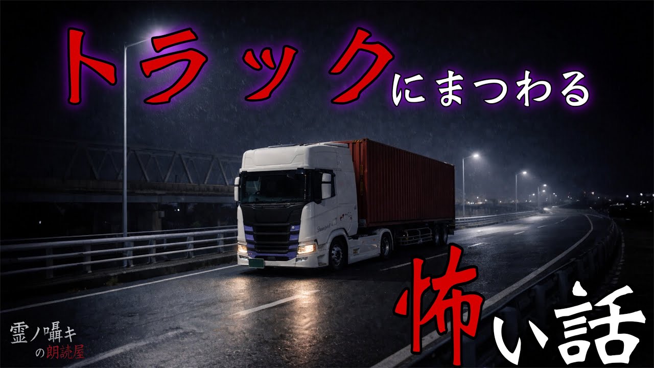 [怪談朗読] トラックにまつわる怖い話 「交差点の女」 他 （3話詰め合わせ）作業用BGM/睡眠導入