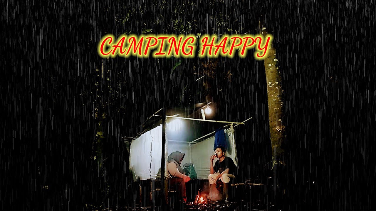CAMPING HUJAN DERAS, DI GUYUR HUJAN SEMALAMAN,TIDUR NYENYAK BERSAMA ISTRI DI TENGAH HUTAN,ASMR,RAIN