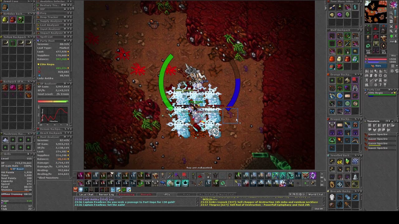 Tibia - Gazer spectre - Duo hunt Knight and Druid
