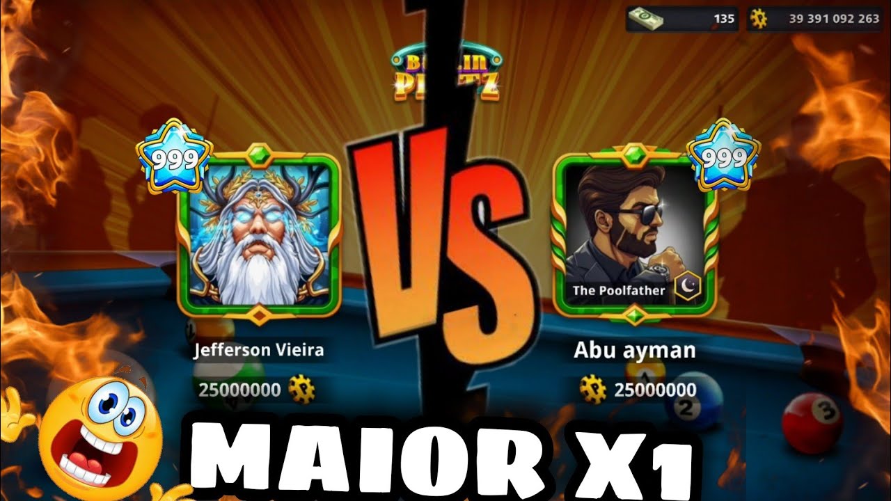 JOGO DE PROFISSIONAIS!!! X1 INCRÍVEL / 8BALL POOL