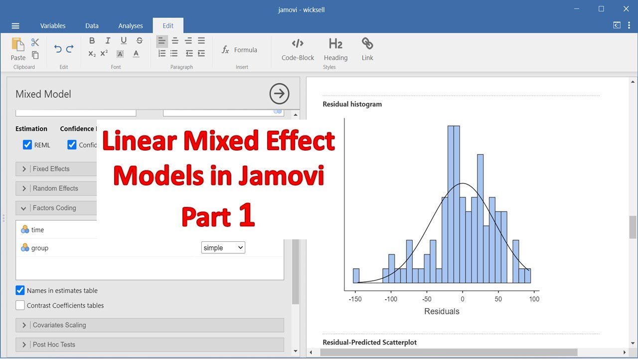 Linear mixed effect models in Jamovi | 1 | Introduction