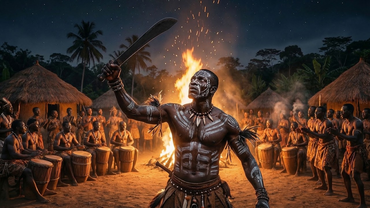 Epic African Tribal Fire Dance | Powerful Drums, Warrior Ritual & Bonfire Celebration