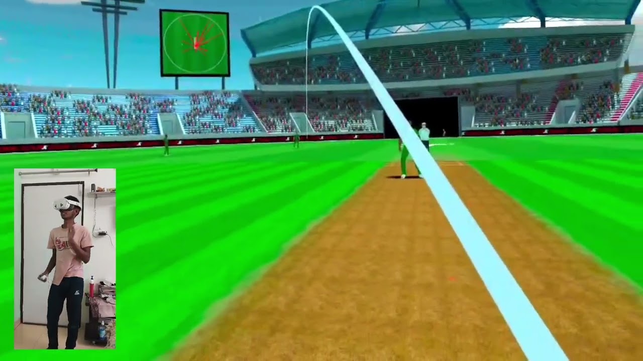 Playing cricket on the VR for the first time 😵.
