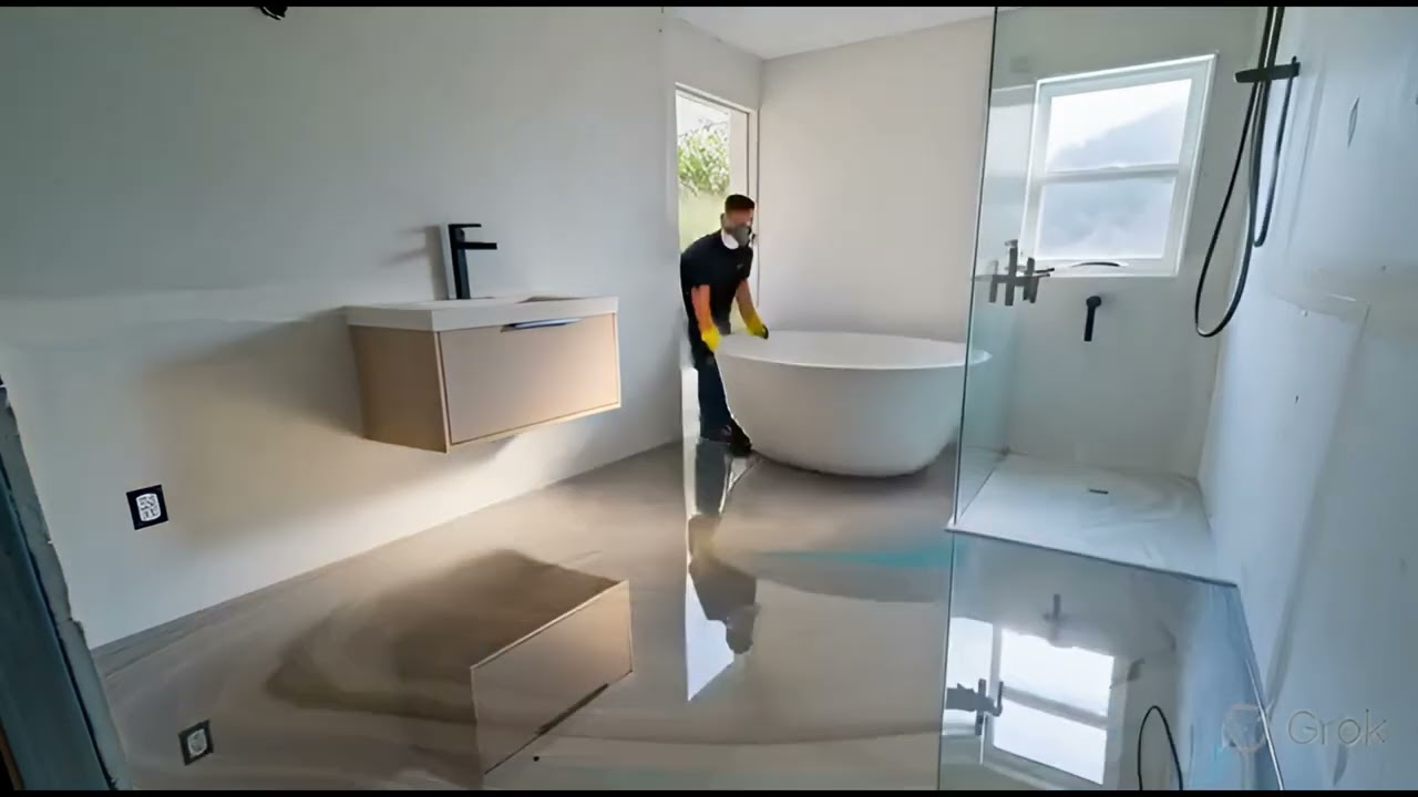 transforming a Bathroom into a luxury metallic epoxy masterpiece viral
