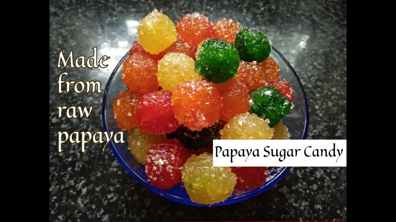 Papaya Sugar Candy | How to make sweet from papaya? | Papaya recipe|Papaya Gulla Sweet Recipe |EP#34