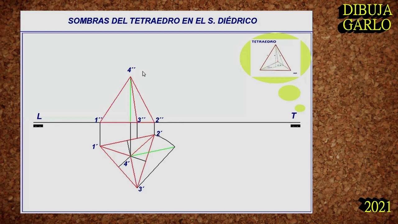 DIBUJA GARLO SOMBRA DEL TETRAEDRO EN SISTEMA DÉDRICO