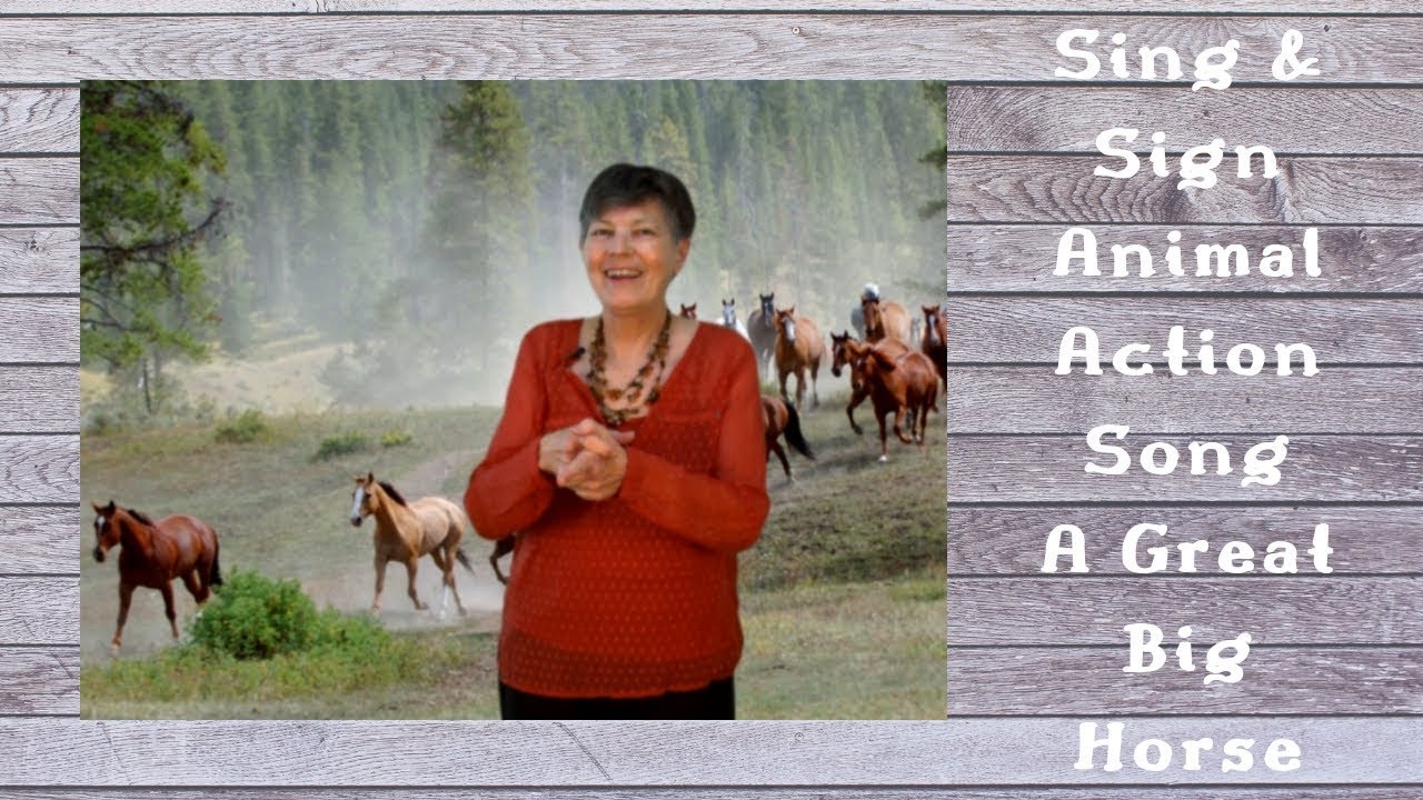 Sing and Sign Animal Action Song | A Great Big Horse