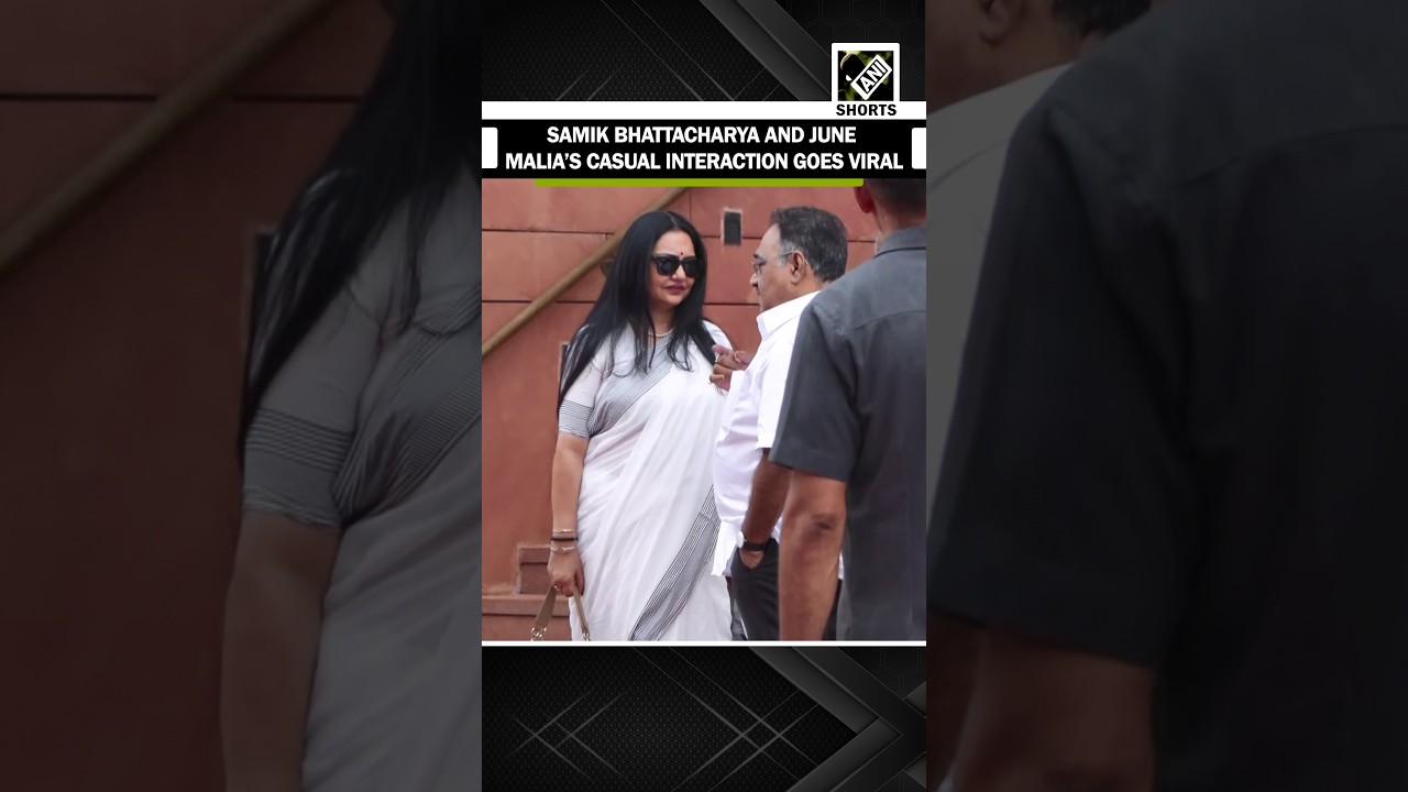 BJP MP Samik Bhattacharya and NCPI MP June Malia share friendly chat at Parliament premises